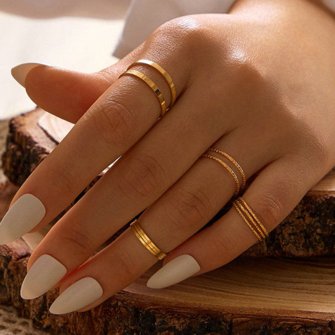 그릿업 여성 데일리 레이어드 실반지 10종 set 2color