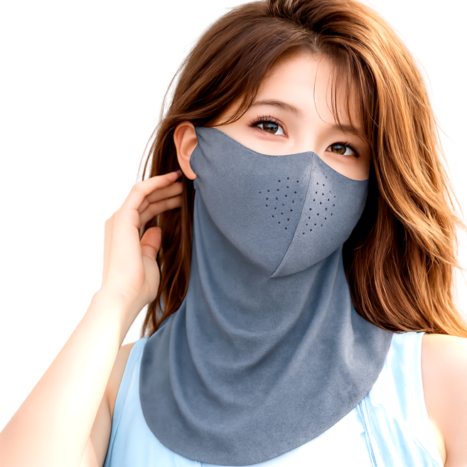 프라임 자외선차단 마스크 얼굴 햇빛가리개, 1개, 딥블랙