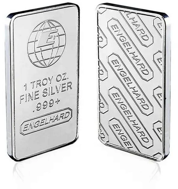 기념주화 Engelhard 고급 은괴 바 1 OZ 은 주괴 배지 50 mm x 28 소장용 홈 장식 Barsng, 기념주화 Engelhard 은괴 바 1 OZ 은 주괴 - 쿠팡