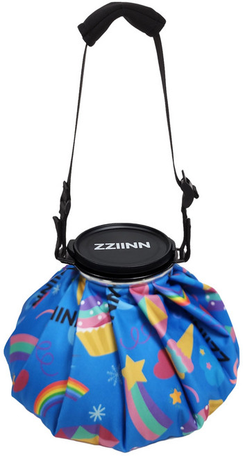 ZZIINN 찐 입구넓은 골프 얼음주머니 특대형 물방울안맺히는 결로방지 아이스팩 입구내경 7.5cm 탈부착 어깨끈 3.5리터 2.3리터 캠핑 스포츠 냉온찜질 찜질팩 야구장 아이스백, L, 1개