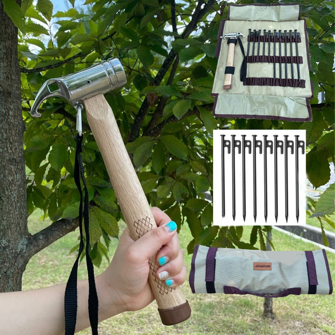 [호랑이부부] 단조팩 8개 팩가방 망치 세트 텐트 타프팩, 1개