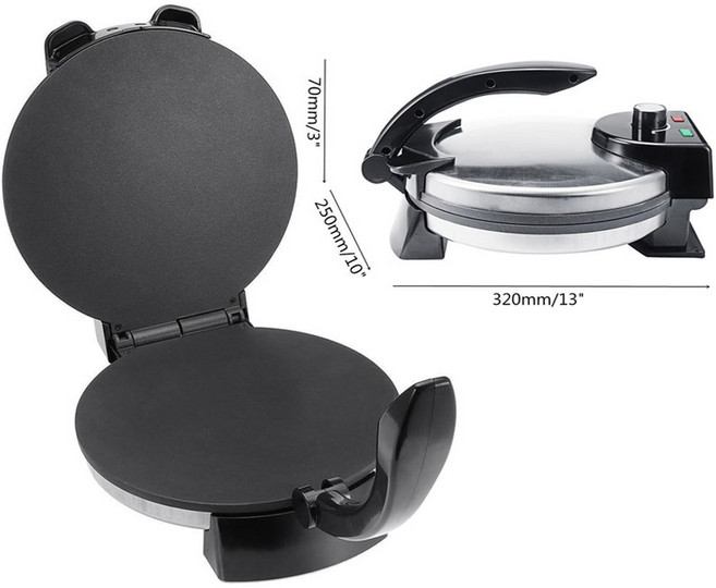 압착 전기 누룽지팬 양면 화분 1 조리기 메이커 피자 구이 누룽지 식당 단일 돼지, 실버 유럽규격 사용 가능