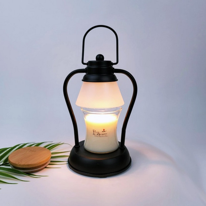 국내산 미니 캔들워머+ 수제 소이 캔들 150g 세트, 화이트, 화이트머스크