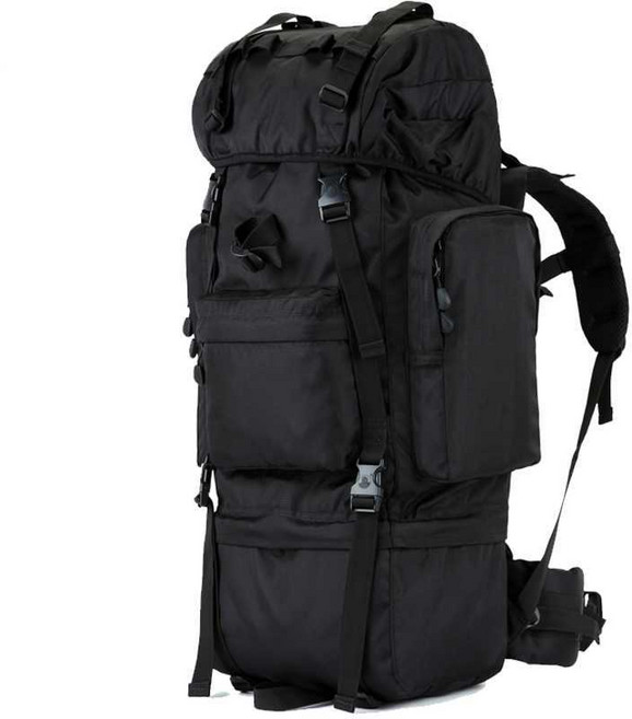 백패킹 배낭 약초 재난 군장 100L 방수 야외 남성 육군 대용량 위장 등산 가방, 1811 블랙