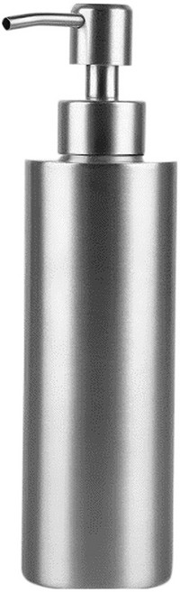 투데이리빙 슬림 스텐 디스펜서 비누 샴푸 세제 펌핑 공병 화장실 욕실 주방 싱크대 리필 호텔 용기 다용도 푸쉬 방수 보관함 350ml, 1개, 실버