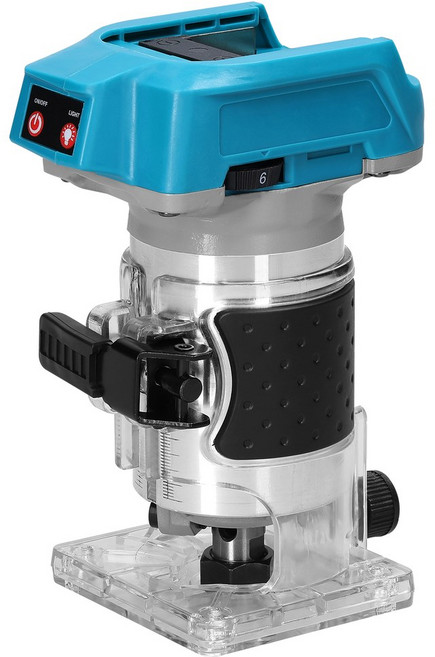 목공 루터기 트리머 홈파기 전기 트리밍 기계 브러시리스 목재 밀링 조각 슬롯 머신 라우터 18V, 파란, 1개