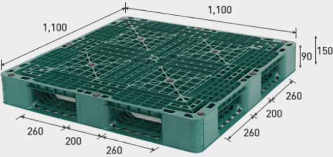 1100*1100*150 경량용파렛트(녹색), 1개