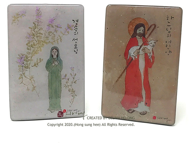 벨리나 가톨릭 천주교 성물 마그넷액자 2종, 겸손의 성모님