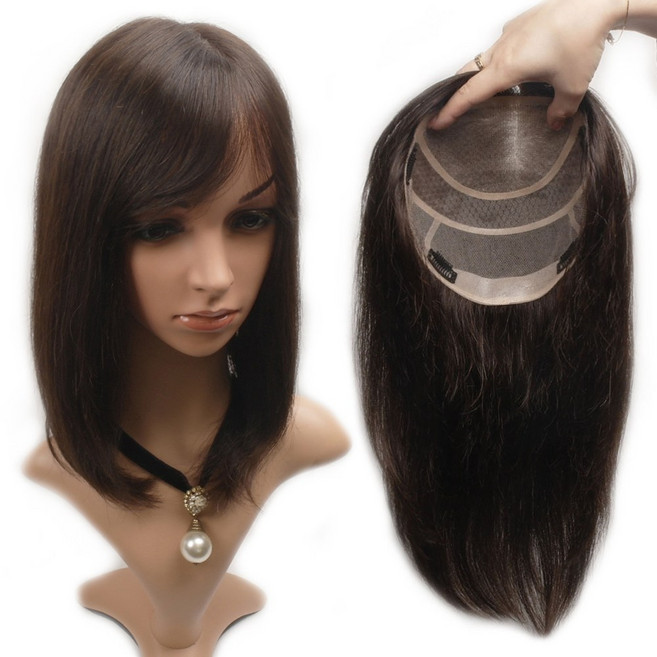 [30%행사중] 아미모 반가발 정수리가발 여자부분가발 대형 42cm [CM-P 23012], 자연검정 중앙가르마 시스루뱅 커트형, 중앙가르마 시스루뱅 커트형, 1개