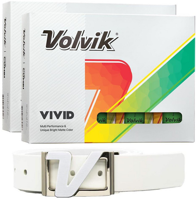 새로운 Volvik Vivid 멀티 퍼포먼스 및 3피스 구조 독특하고 밝은 매트 컬러 마감 골프공. 100% 천연 이탈리아 가죽 벨트가 있는 24개그린 193687