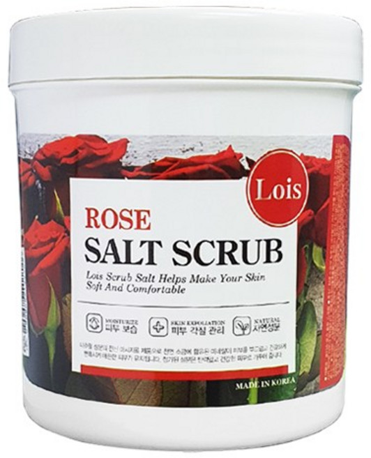 로이스 (LOIS) 로즈 바디 스크럽 솔트 저자극 피부보습 각질관리 자연성분 업소용 대용량, 1kg, 1개