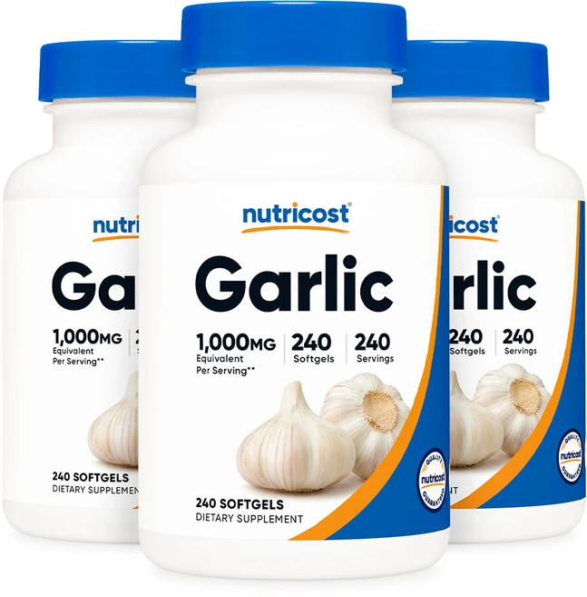 뉴트리코스트 갈릭 마늘 추출물 1000mg 소프트젤, 240정, 3개 - 쿠팡