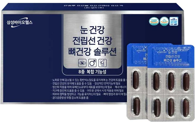 (30정x4박스) 케이제이통상 삼성바이오헬스 눈건강 전립선건강 뼈건강 솔루션, 1박스, 120정 - 쿠팡