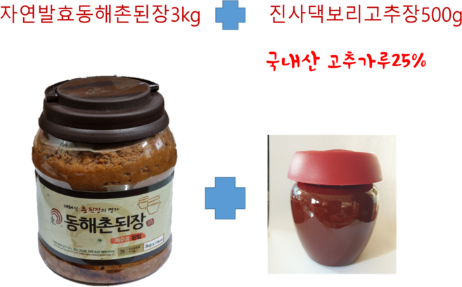 자연발효 동해촌 된장 3kg+진사댁보리고추장500g, 1개, 3kg