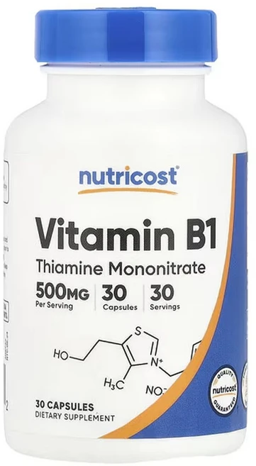 뉴트리코스트 비타민 B1 500mg, 1개, 30정 - 쿠팡