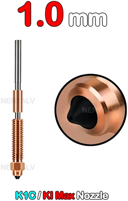 Hotend k1 Max/Creality K1C 3D 프린터 부품 퀵 스왑 노즐 키트 열 브레이크 저항 세라믹 블록, 03 K1C-1.0mm, 01 3pcs