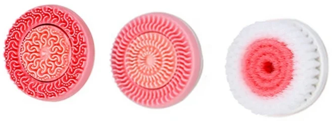 소닉 회전 클렌징 브러시 3 In 1 전기 클렌징 브러시 갈바니 페이셜 스파 시스템 깊게 청소하고 블랙헤드, 03 Pink 3 PCs Brush