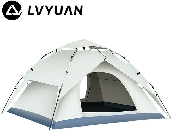 루앤 이중방수 원터치 텐트 분리형 그늘막 오토텐트 3-4인용, 화이트, 4인용