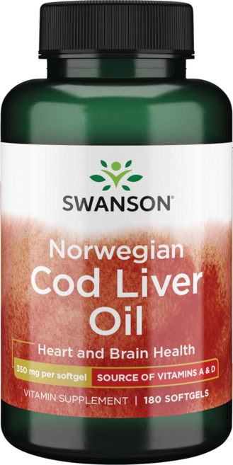 Swanson 斯旺森 挪威魚肝油軟膠囊, 180顆, 1罐