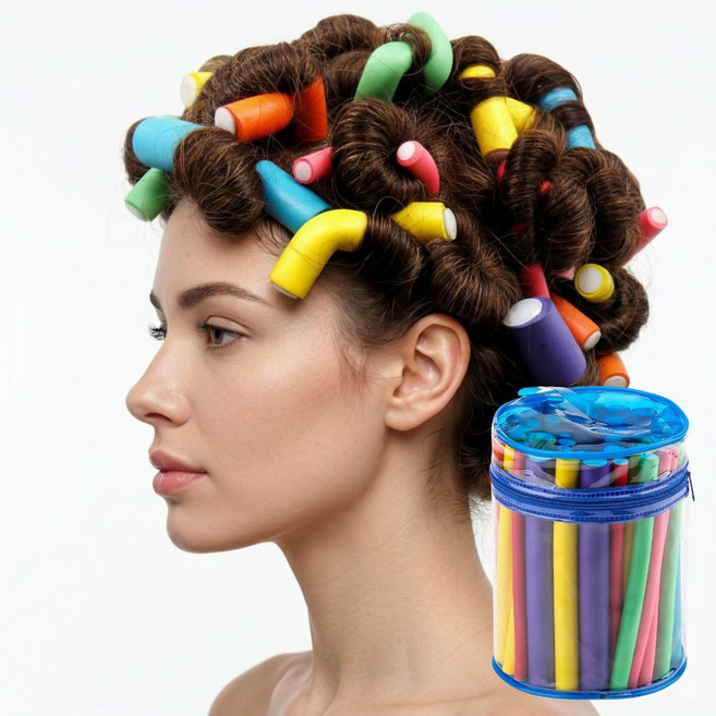 블체 셀프 펌 모발손상방지 컬링 헤어롤 스타일링 42개