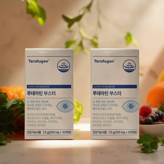 테라퓨젠 루테아틴 부스터 눈건강 루테인 지아잔틴 헤마토코쿠스 베타카로틴 250mg X 30캡슐 (7.5g), 2개, 30회분