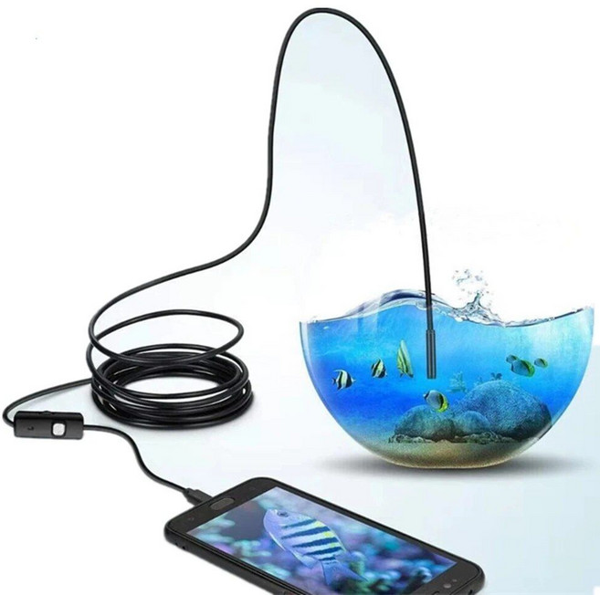 HD 렌즈 낚시 카메라 수중 내시경 IP67 어군 탐지기 코드 튜브 Mirco USB C 타입 모니터 안드로이드용 1-25m 8mm, 2M, 2M, 2M, 1개