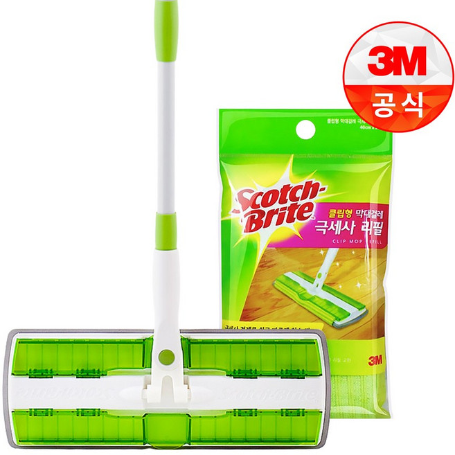 3M 클립형 막대걸레 + 전용청소패드 2매, 1개