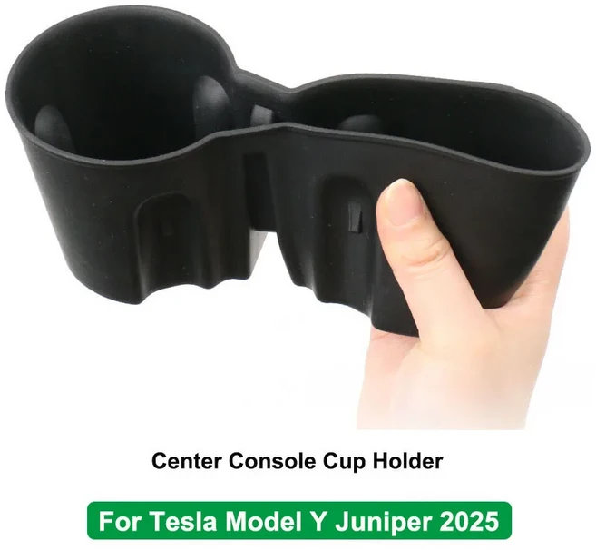 Tesla New Model Y Juniper 2025 모델 3 + Highland 2024 센터 콘솔 주최자 TPE 보관함 용 워터 컵 홀더 인, 02 for MY 2025