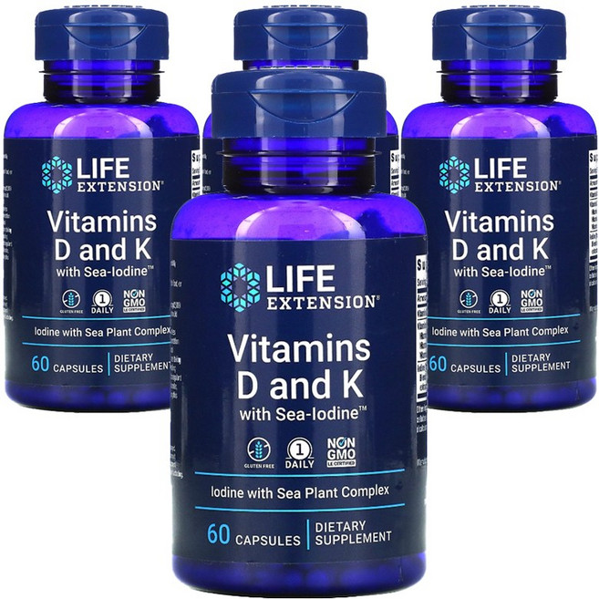 라이프익스텐션 비타마인드 D 앤 K 캡슐, 60정, 4개