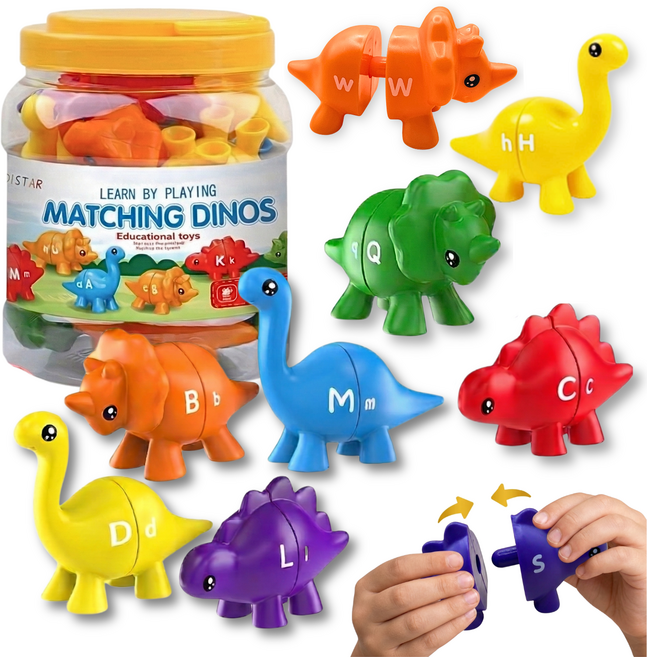 공룡 몬테소리 알파벳 매칭 블럭 대소문자 짝맞추기 유아 영단어 교구, 1개