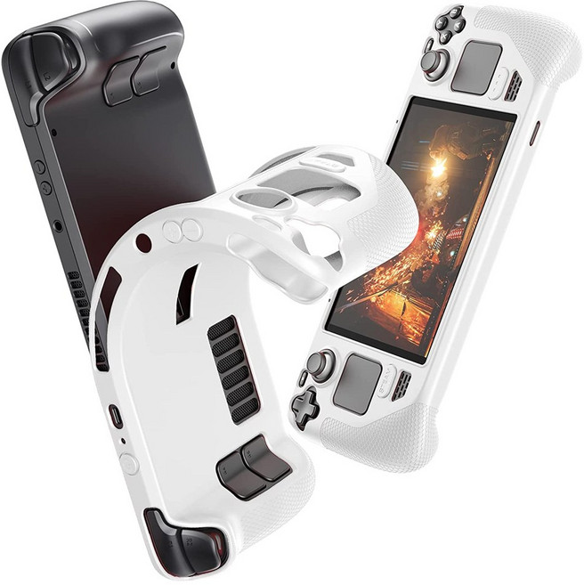 스팀덱 케이스 JSAUX 2세대 실리콘커버, 화이트, 1개