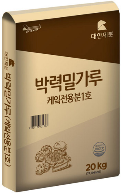 대한제분 곰표 케익전용분 박력 밀가루 20kg, 1개