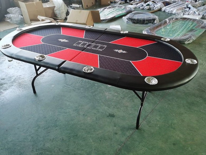 대형 포커테이블 다이 게임판 포카 카지노 접이식 고스톱, 블랙레드 원형 팔걸이 180x90cm, 1개