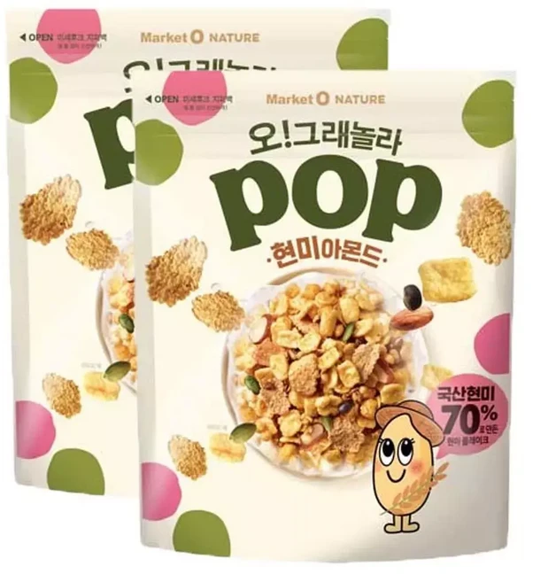 오리온 오 그래놀라팝 현미아몬드 480g 2개