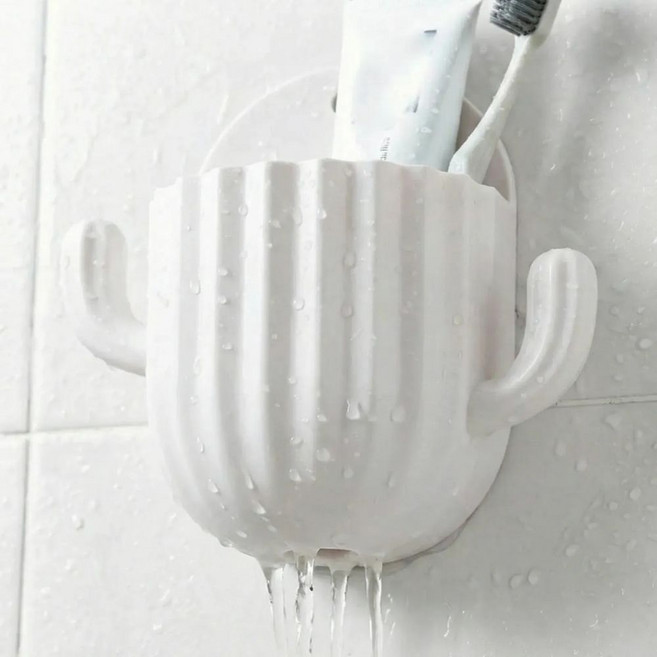 블라가 무타공 물빠짐 선인장 다용도 욕실 정리함, 화이트, 1개