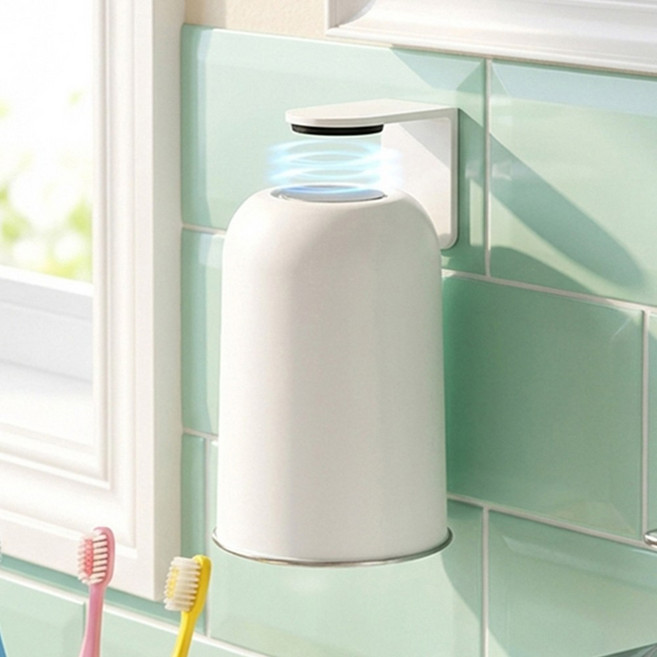 카로히포 무타공 스텐 304 자석 거꾸로 양치컵 걸이, 1개, 화이트