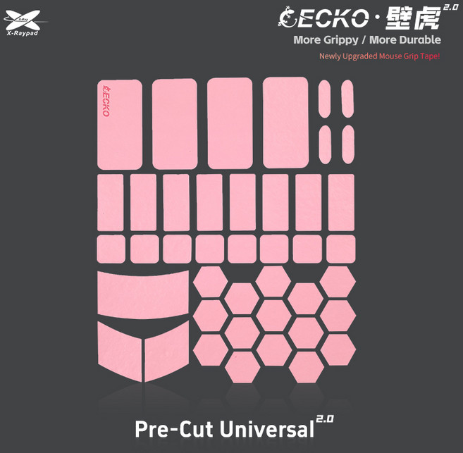 엑스레이패드 PORON 마우스 그립 테이프 GECKO V2 논슬립패치 지슈라 데스에더 V3 pro DIY, GeckosV2 DIY유니버셜(핑크V2)