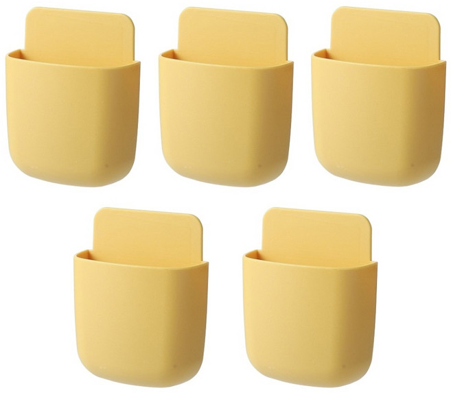 이지적공간 다용도 리모컨 거치대, 5개, 옐로우