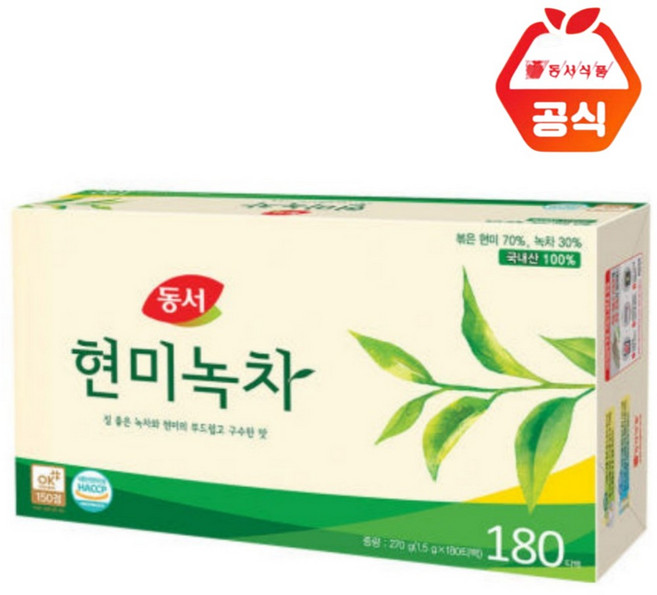 동서 담터 송원 쌍계명차 마시는 티백 차 종류 사무실 탕비실 대용량 물대용, 1.5g, 180개입, 1개