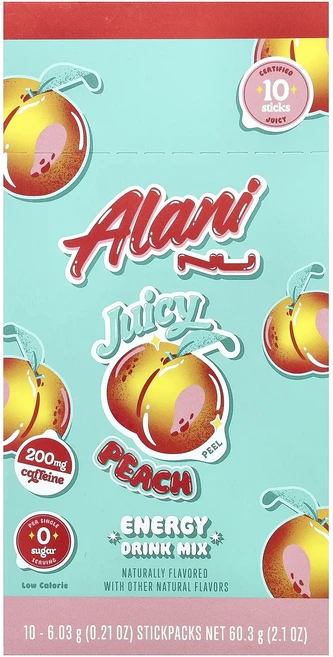 매우편하고 Alani Nu 에너지 드링크 믹스 쥬시 피치 스틱팩 10개 개당 6.03g(0.21oz) 끝내주게잘나가는상품, AlaniNu에너지드링크믹스쥬시피치스틱팩10개개당603 - 쿠팡