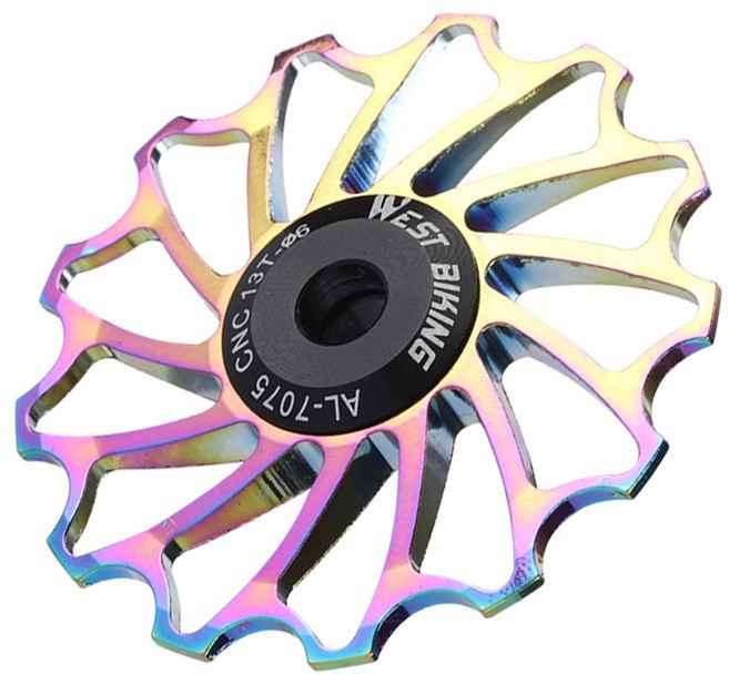 시그니처베이지 자전거 세라믹 휠 기어 베어링 풀리 변속기 스램 YPZ070, 13T, 1개, 멀티컬러