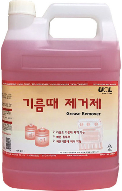 한국울트라켐 기름때 제거제 600ml 3.75L 18.75L 찌든때 가정용 산업용 렌지후드 자동차엔진기름때, 1개