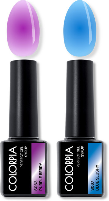 칼라피아 원스텝 퍼펙트젤 시럽 젤네일 세트, 1세트, 05. 퍼플베리 + 블루슬러시