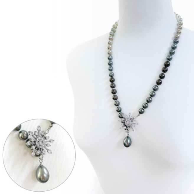 [혜성 주얼리] 리디아 럭셔리 그라데이션 멀티컬러 진주 길이조절 목걸이