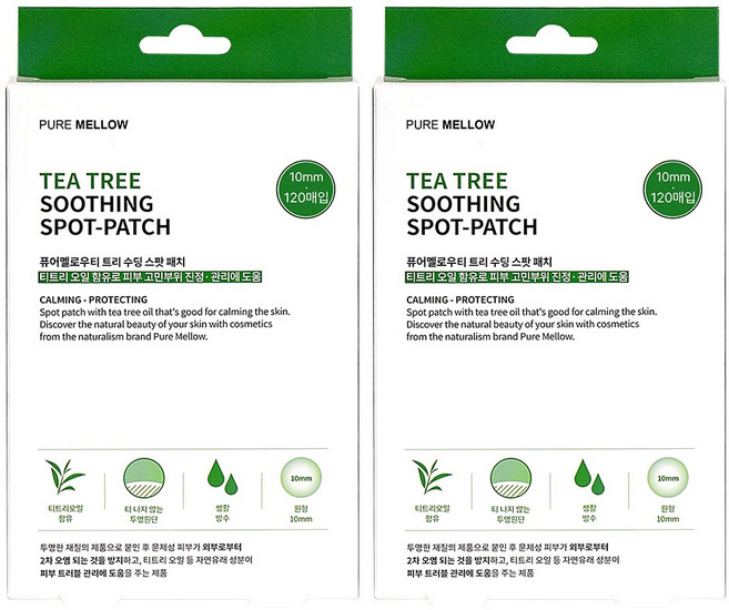 퓨어멜로우 티트리 수딩 스팟 패치, 120개입, 2개