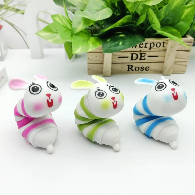 어린이 성인 감압 흔들어 토끼 Lala Le Sand 변환 장난감 애벌레 토끼 감압 토끼 애벌레 장난감, 01 1PCS Color random