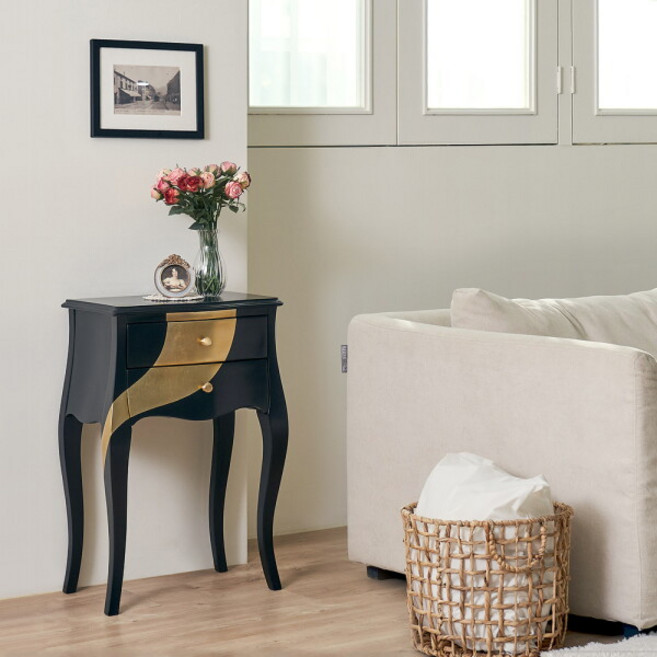 [유캐슬] ★커피쿠폰+무료배송★(리퍼)피에르 골드엣지 포인트 협탁 미니 콘솔, 색상:블루