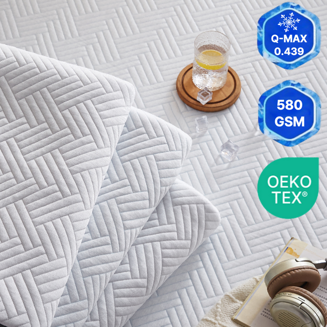 아리엘노 냉감패드 쿨매트 여름 냉감 침대 패드 고정밴드형, 블루 쿨매트