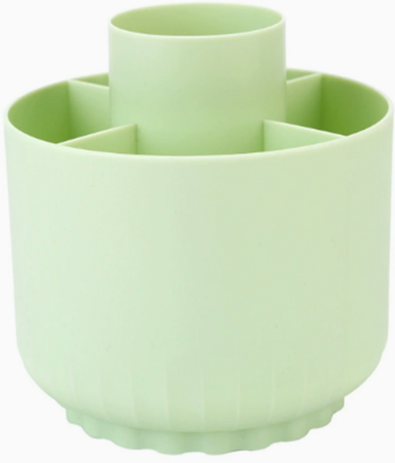 360도 회전 수납 필통 귀여운 컵형 사무용 화장용 아트용 보관함, 1개, 초록색