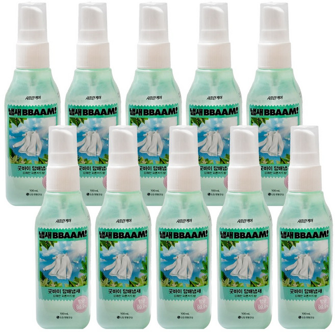 샤프란케어 섬유탈취제 굿바이 담배냄새, 100ml, 10개